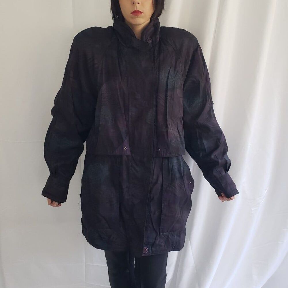 90s Purple and Green Oversize Winter‎ Coat